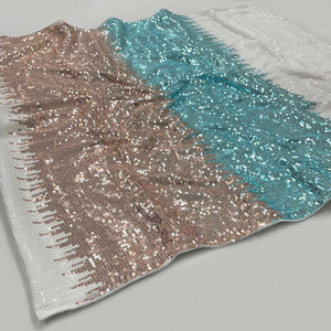 Multicolour Sequence Embroidered Georgette Saree - Peachmode