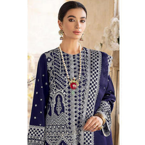 Navy Blue Embroidered Georgette Partywear Pakistani Suit - Peachmode