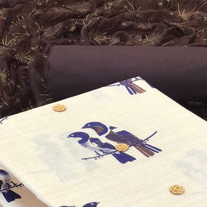 Off White - Brown Casual Wear Printed Cotton Dress Material - Peachmode