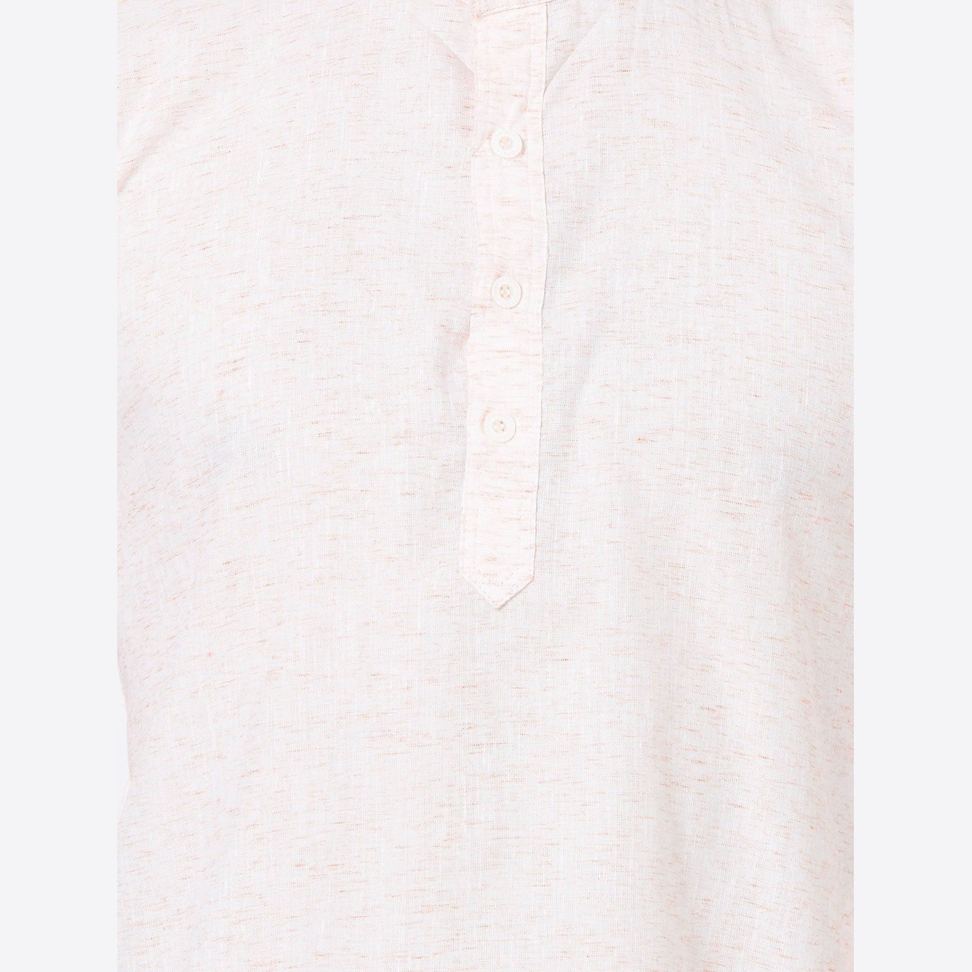 Off White Solid Pure Cotton Kurta - Peachmode