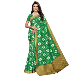 Opulent Green Colored Casual Printed Art Silk Saree - Peachmode