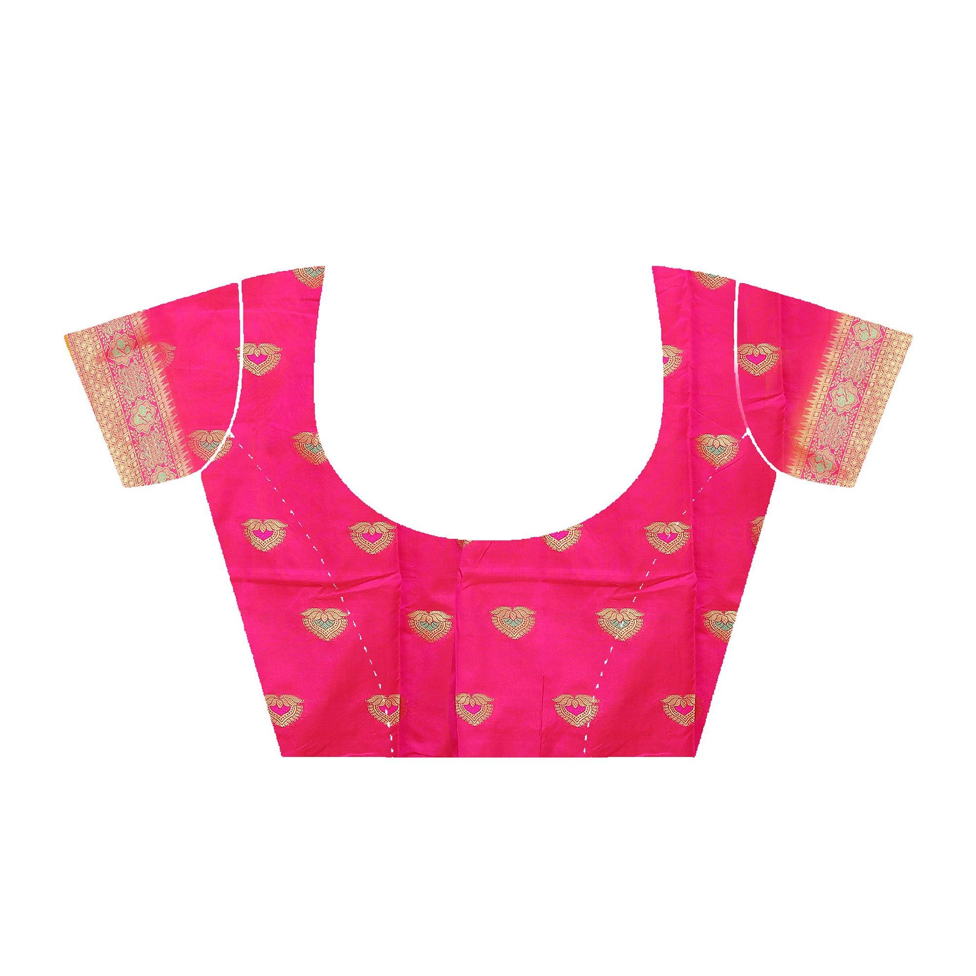 Orange Festive Wear Woven Maithili Silk Saree - Peachmode