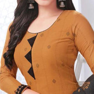 Orange Printed Leon Patiala Dress Material - Peachmode