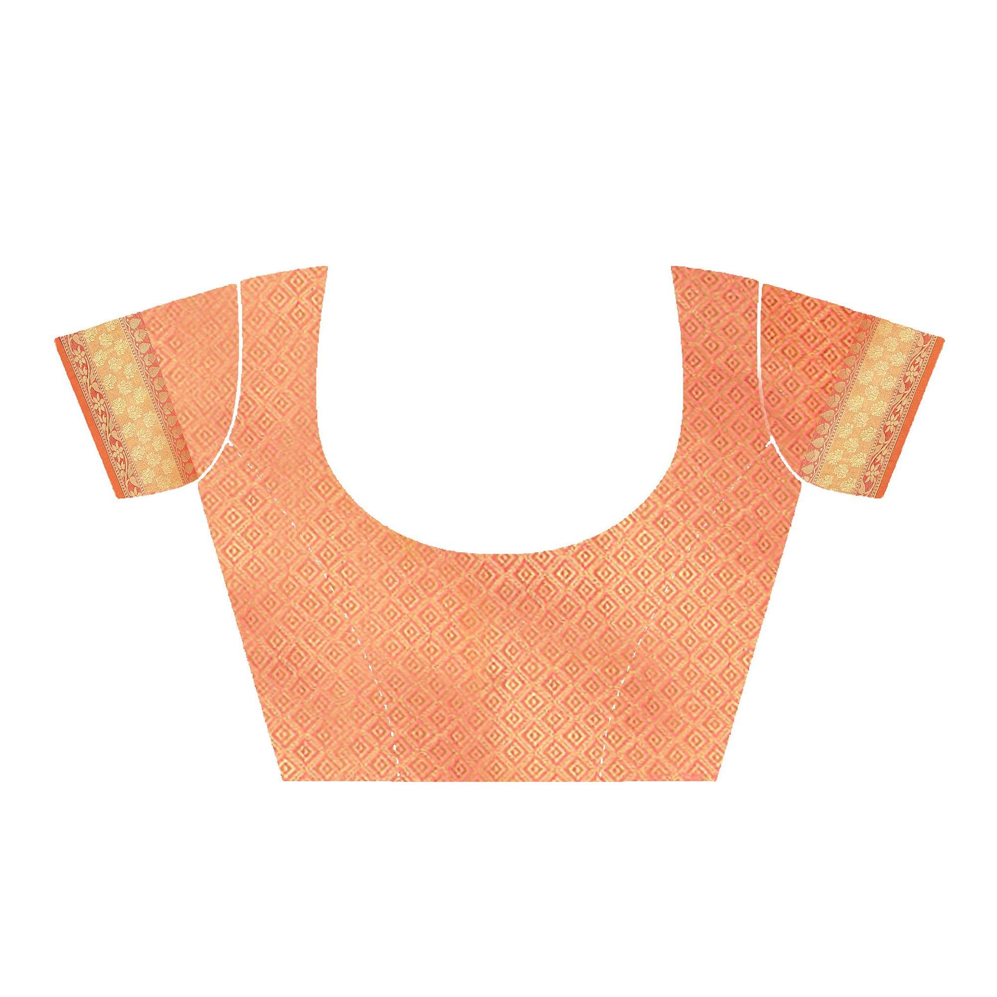 Parrot Green Festive Wear Woven Maithili Silk Saree - Peachmode