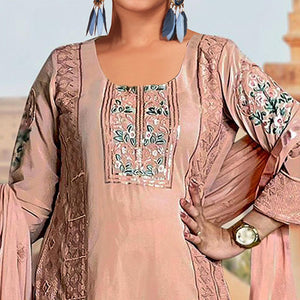 Peach Embroidered Georgette Pakistani Suit - Peachmode