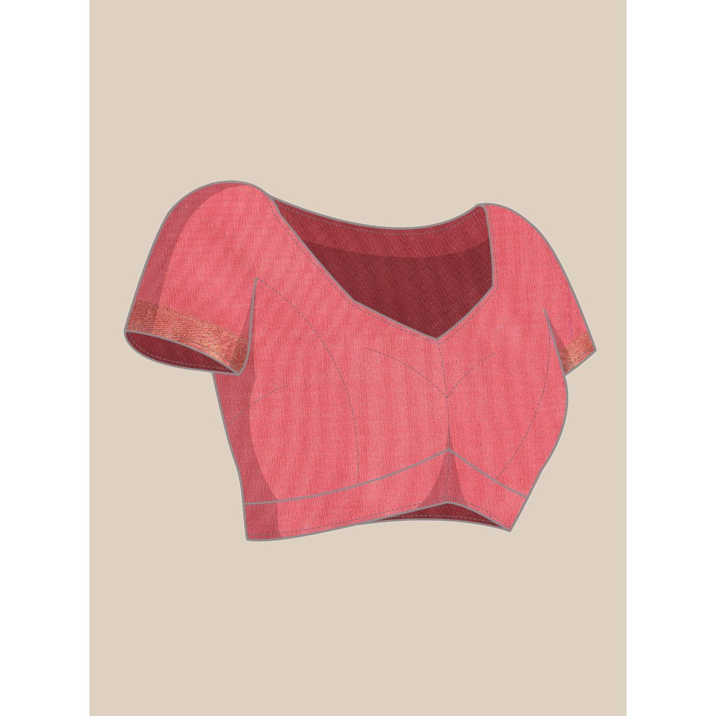 Peach Festive Wear Woven Kanjivaram Silk Saree - Peachmode