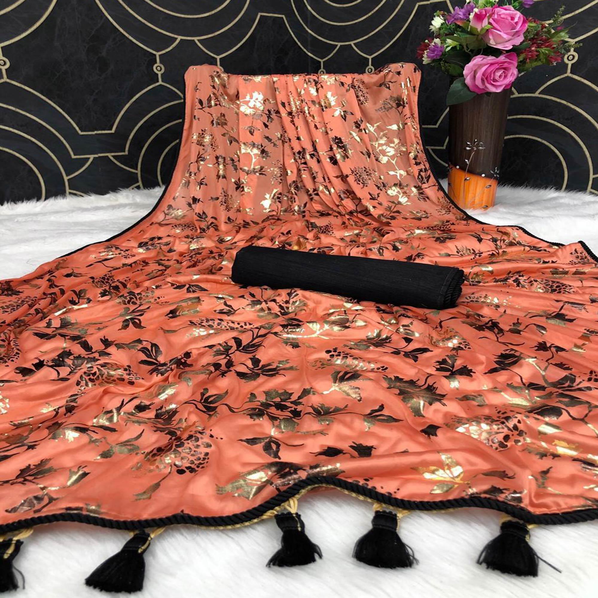Women Peach  Cotton Lycra Saree Shapewear