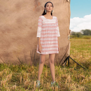 Peach Lucknowi Georgette Top - Peachmode
