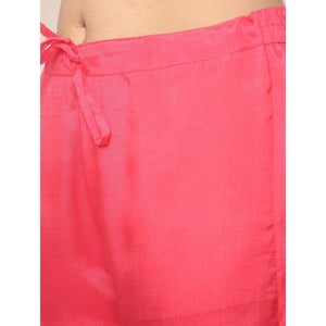 Peach Patywear Embroidered Muslin Kurti Pant Set With Dupatta - Peachmode