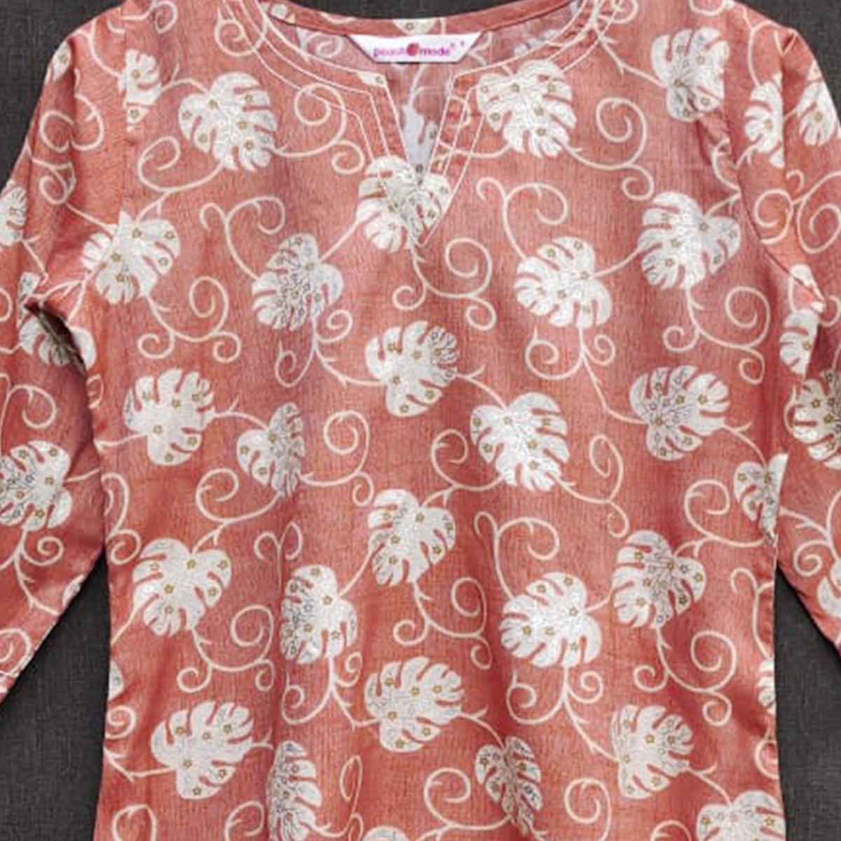 Peach Printed Rayon Top - Peachmode