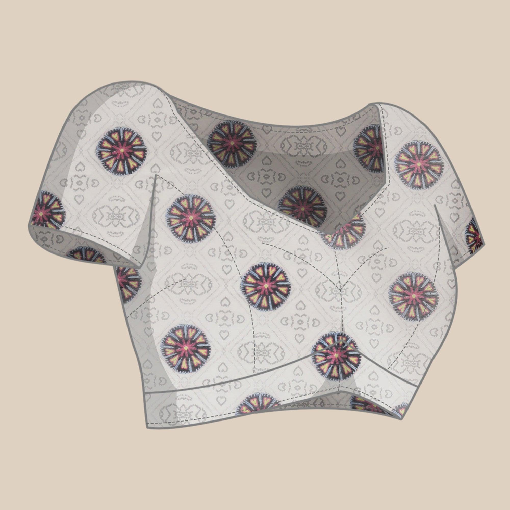 Pink Casual Wear Floral Printed Cotton Saree - Peachmode
