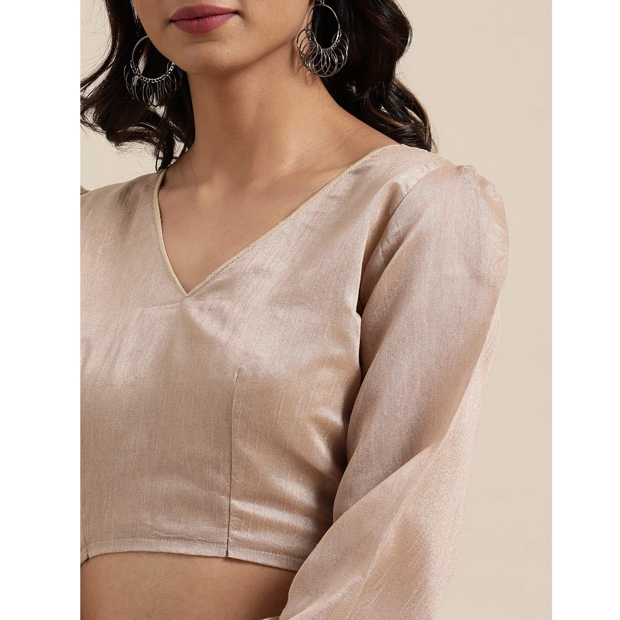 Pink Casual Wear Floral Printed Poly Georgette Saree - Peachmode