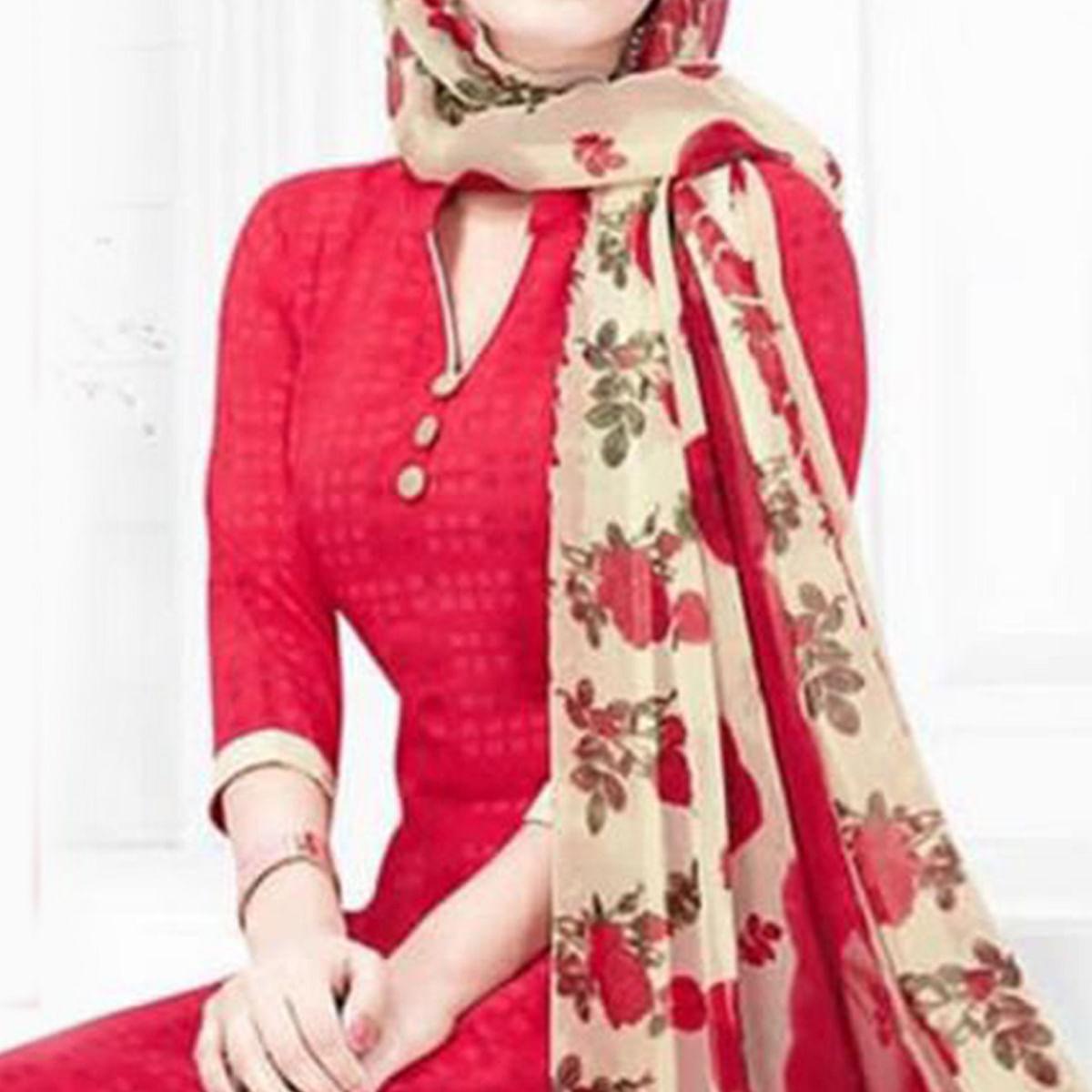 Pink Casual Wear Printed Leon Palazzo Dress Material - Peachmode