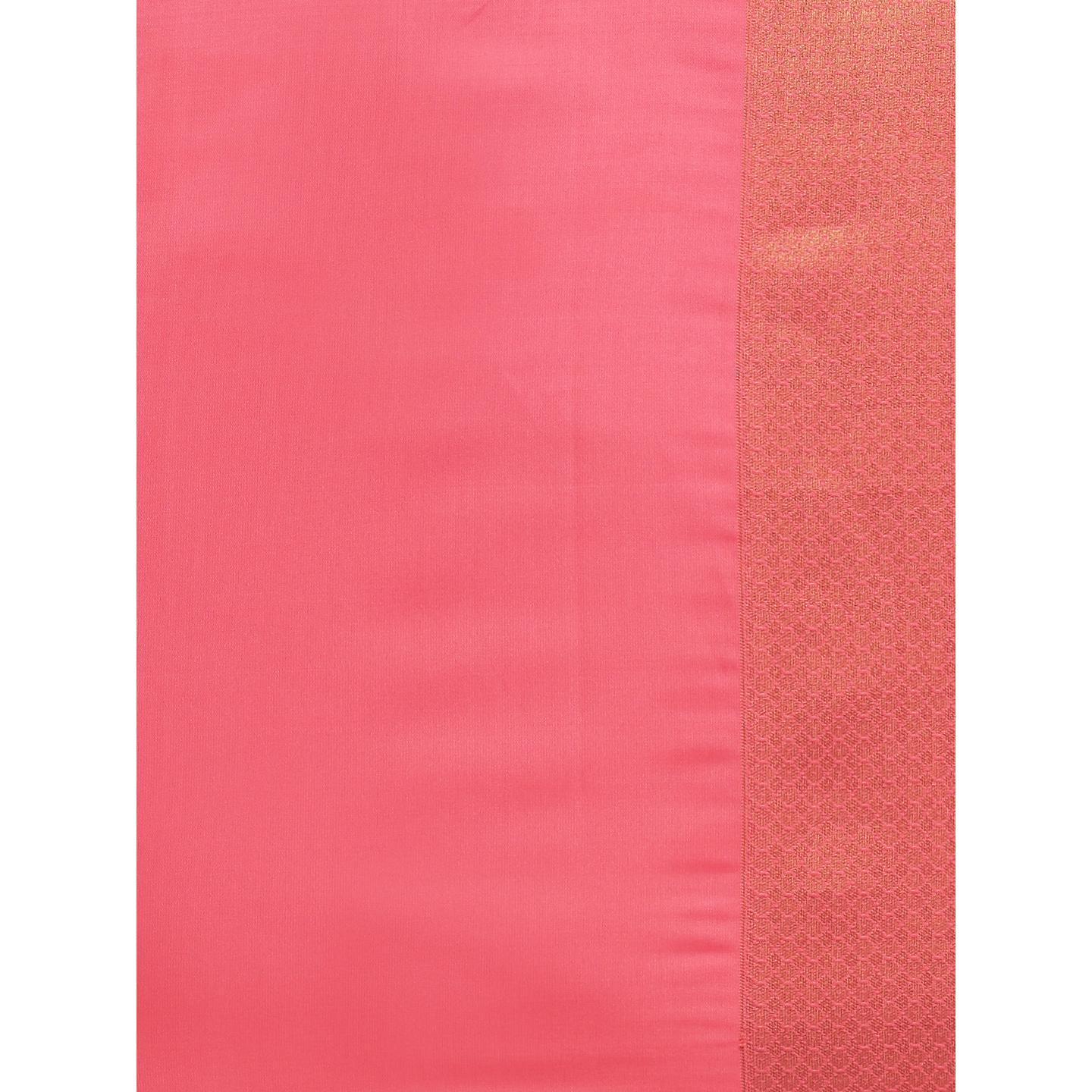 Pink Festive Wear Woven Kanjivaram Silk Saree - Peachmode