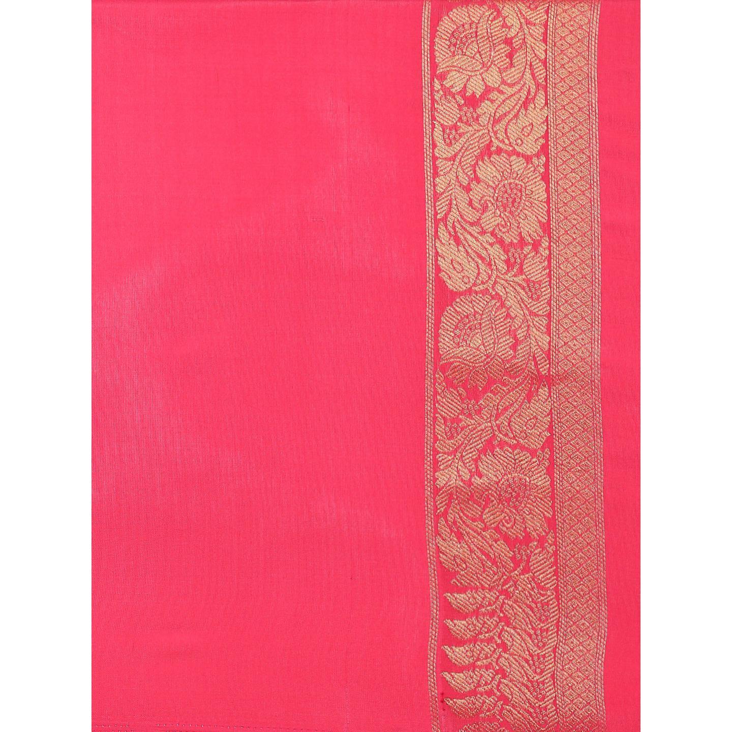 Pink Festive Wear Woven Kanjivaram Silk Saree - Peachmode