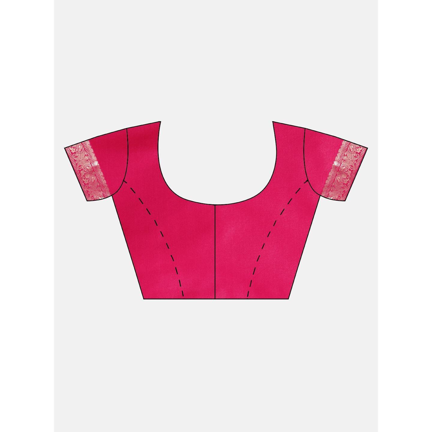 Pink Festive Wear Woven Kanjivaram Silk Saree - Peachmode