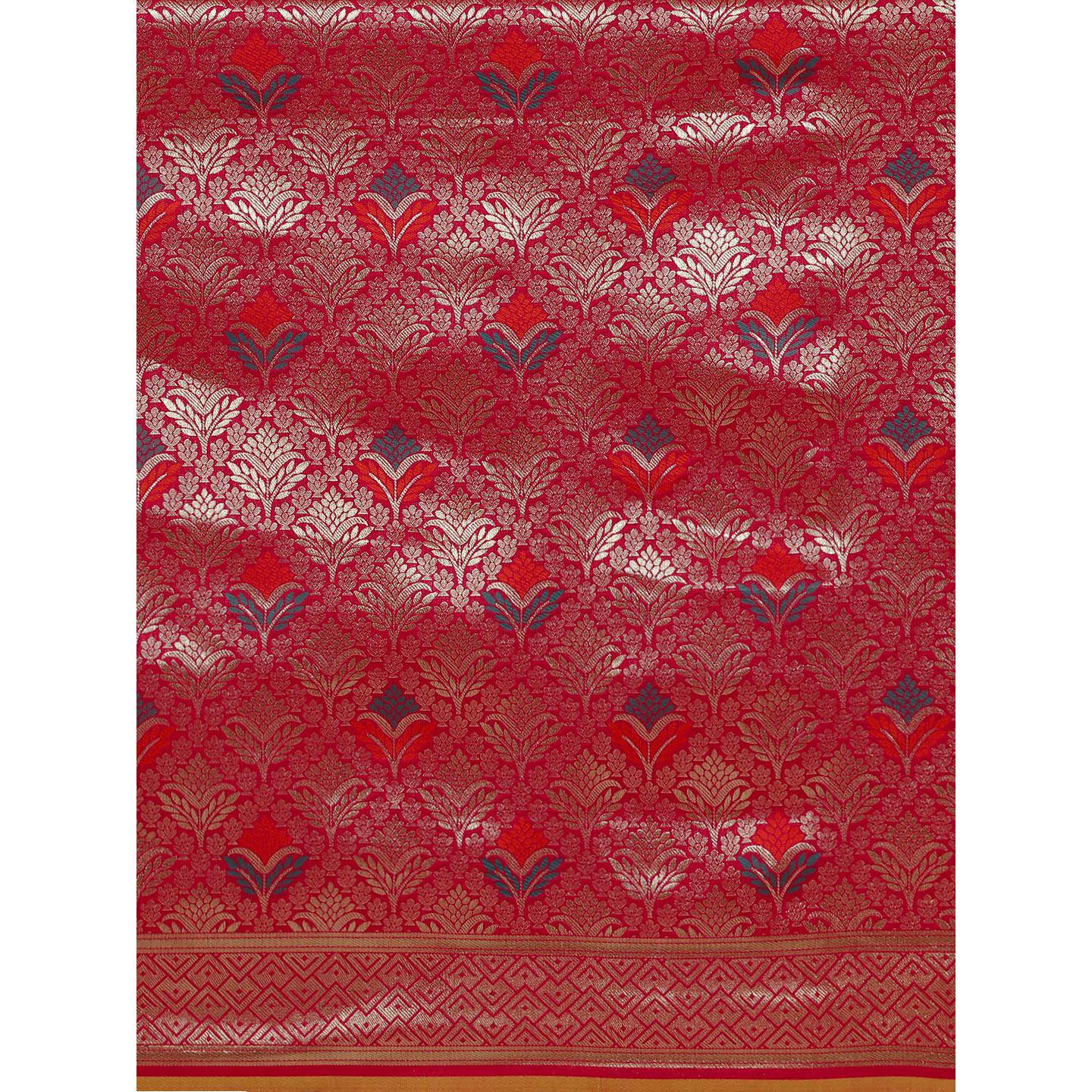 Pink Festive Wear Woven Kanjivaram Silk Saree - Peachmode