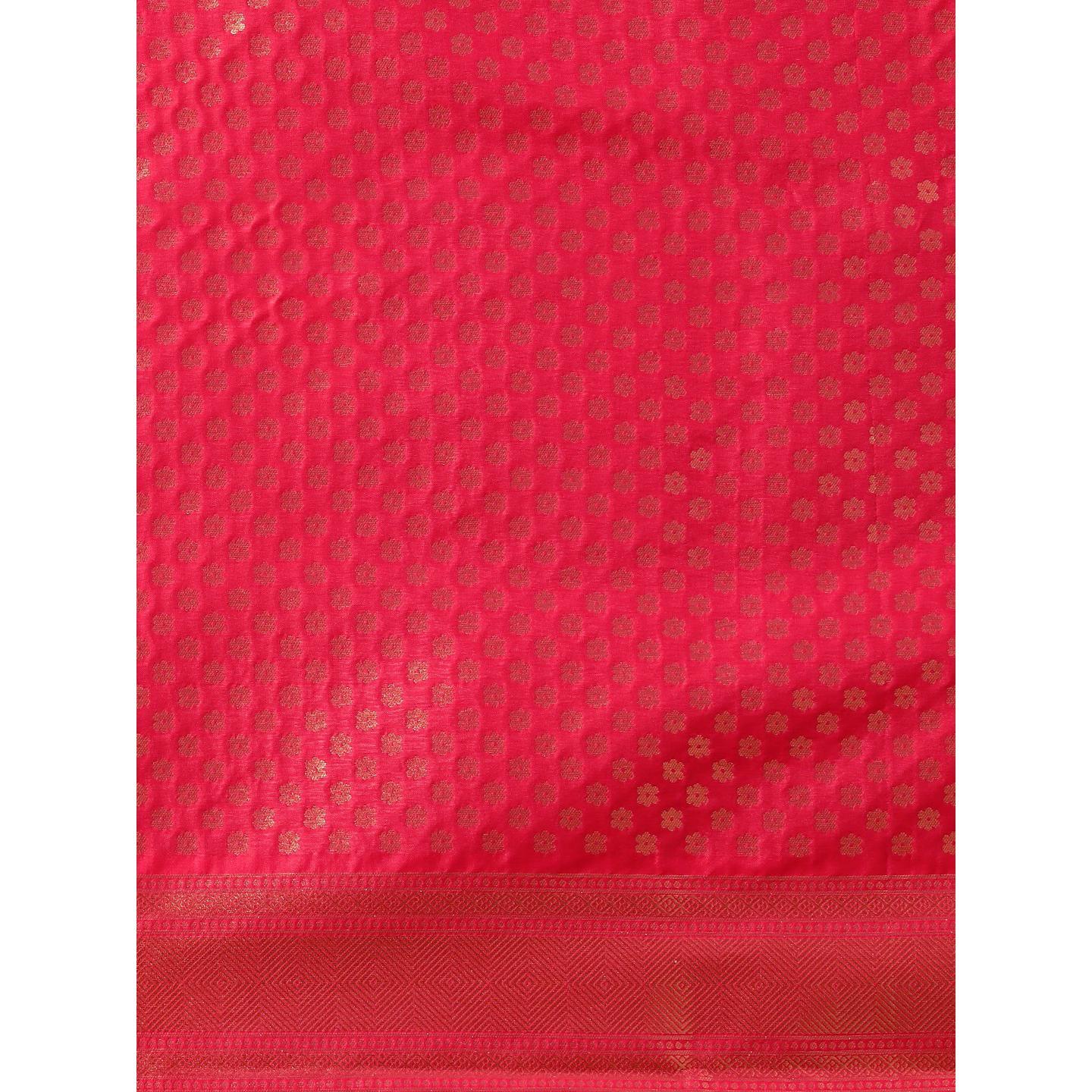 Pink Festive Wear Woven Kanjivaram Silk Saree - Peachmode