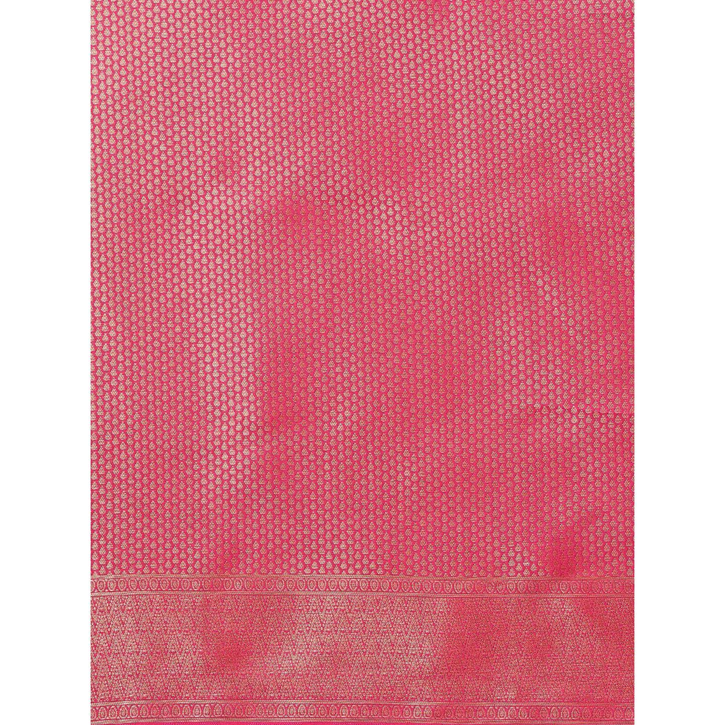 Pink Festive Wear Woven Kanjivaram Silk Saree - Peachmode