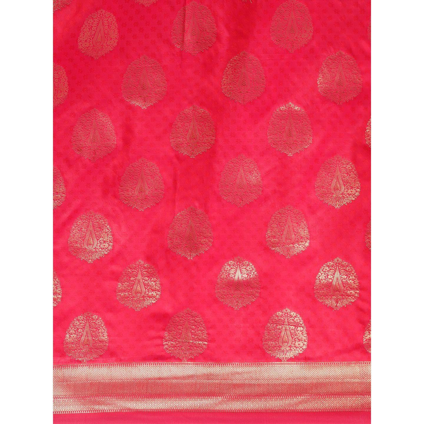 Pink Festive Wear Woven Kanjivaram Silk Saree - Peachmode