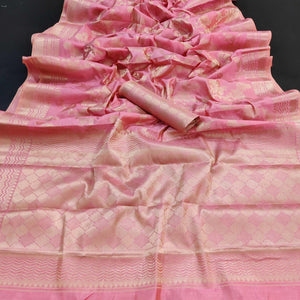 Pink Festive Wear Zari Woven Art Silk Saree - Peachmode