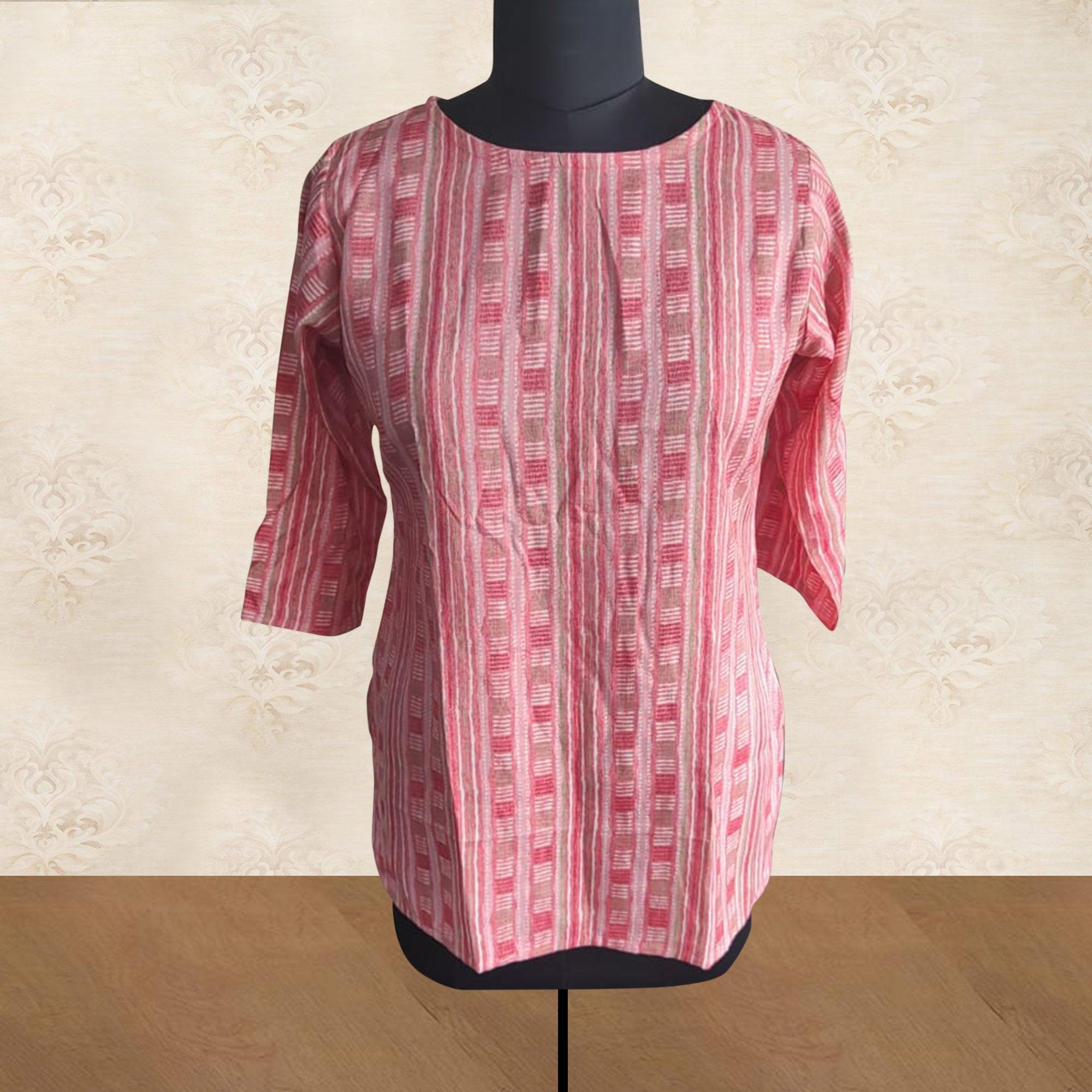 Pink Printed Rayon Top - Peachmode