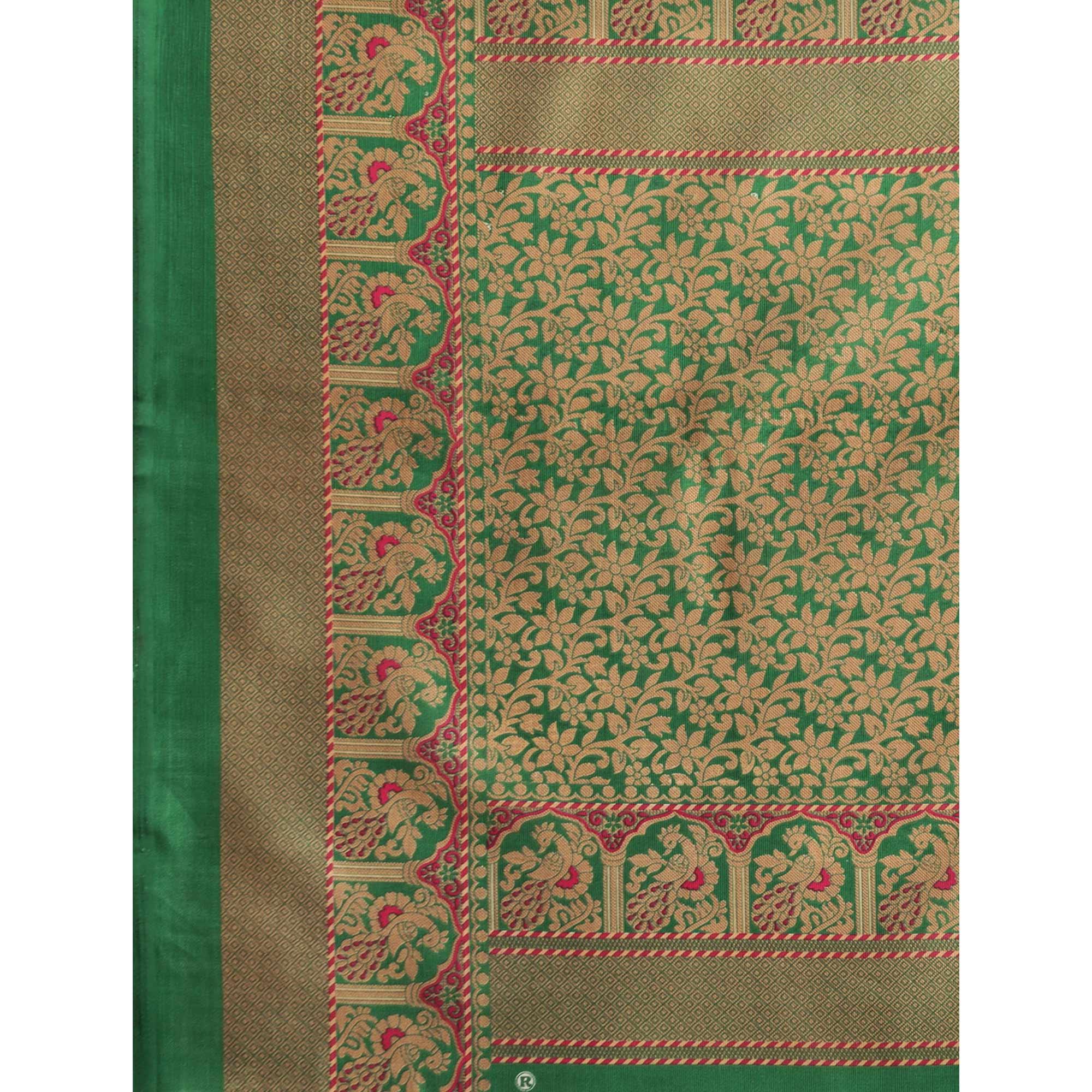 Pink Woven Art Silk Saree - Peachmode