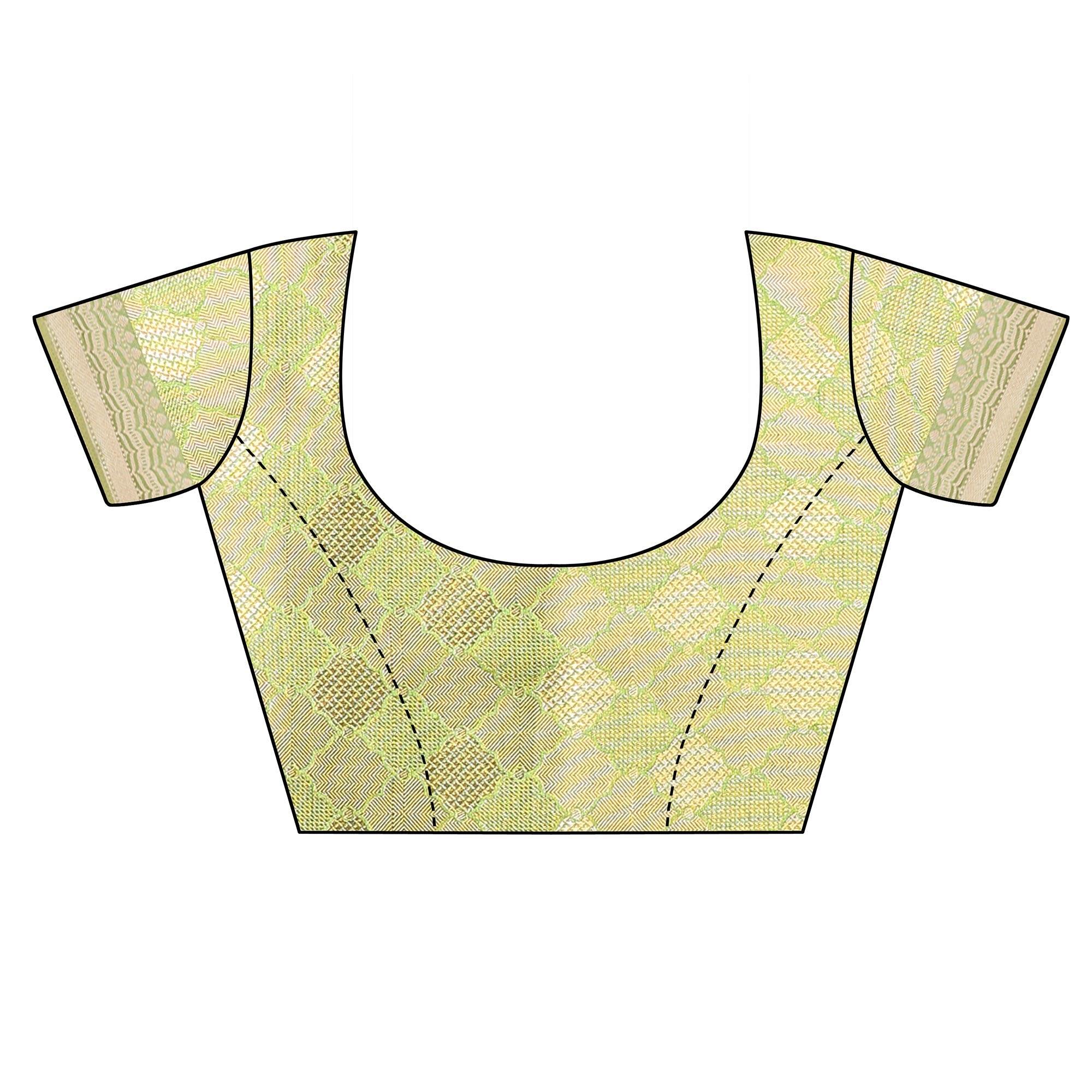 Pista Green Festive Wear Woven Art Silk Saree - Peachmode