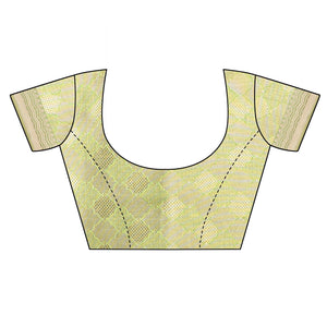 Pista Green Festive Wear Woven Art Silk Saree - Peachmode