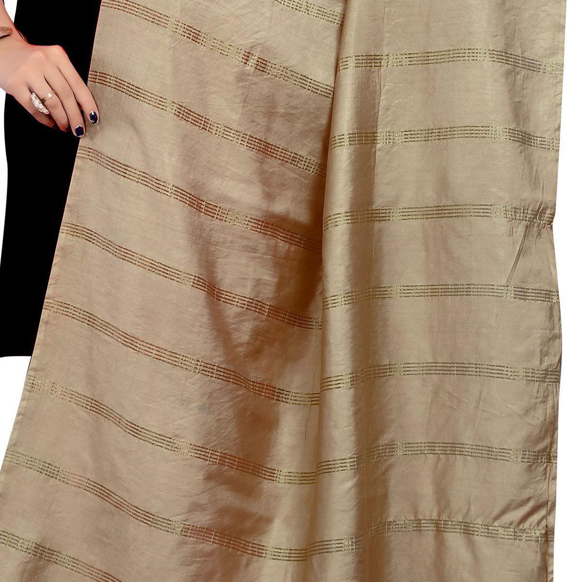 Preferable Beige Colored Festive Wear Cotton Dupatta - Peachmode