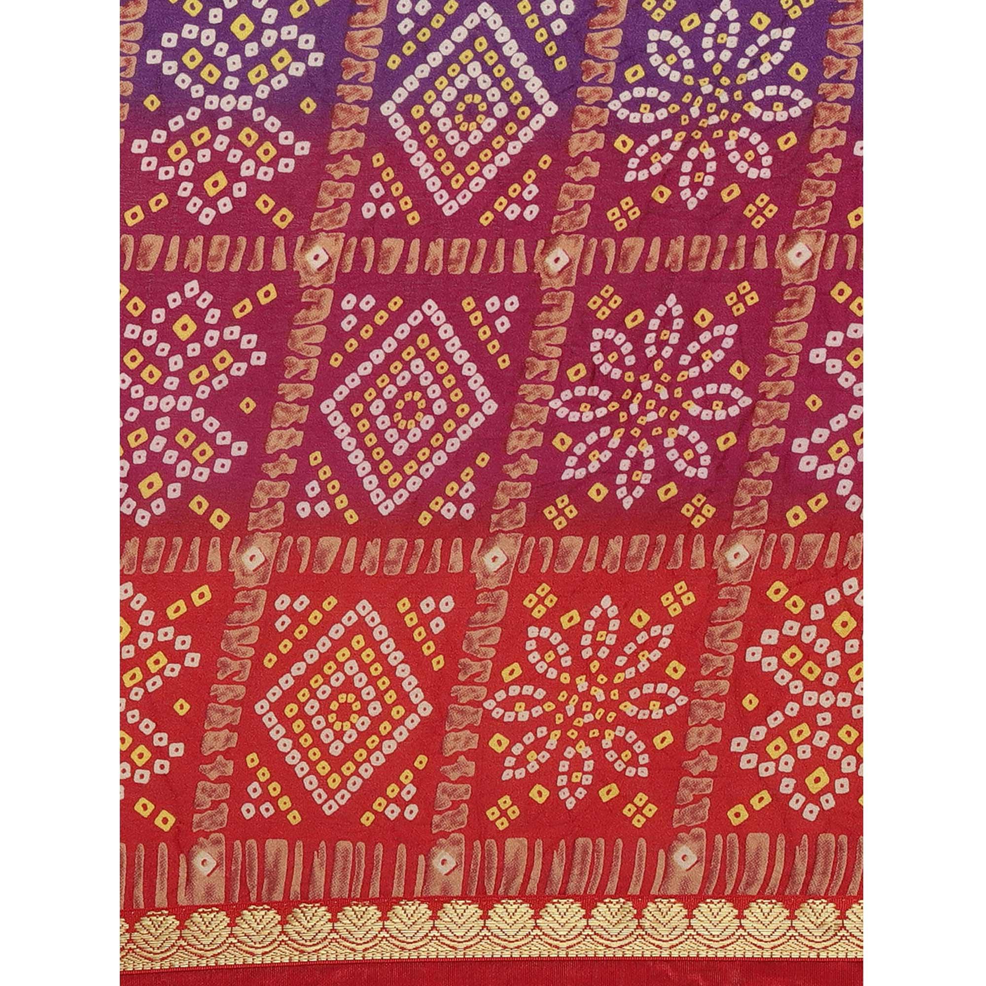 Preferable Multi Colored Festive Wear Woven Moss Georgette Saree - Peachmode