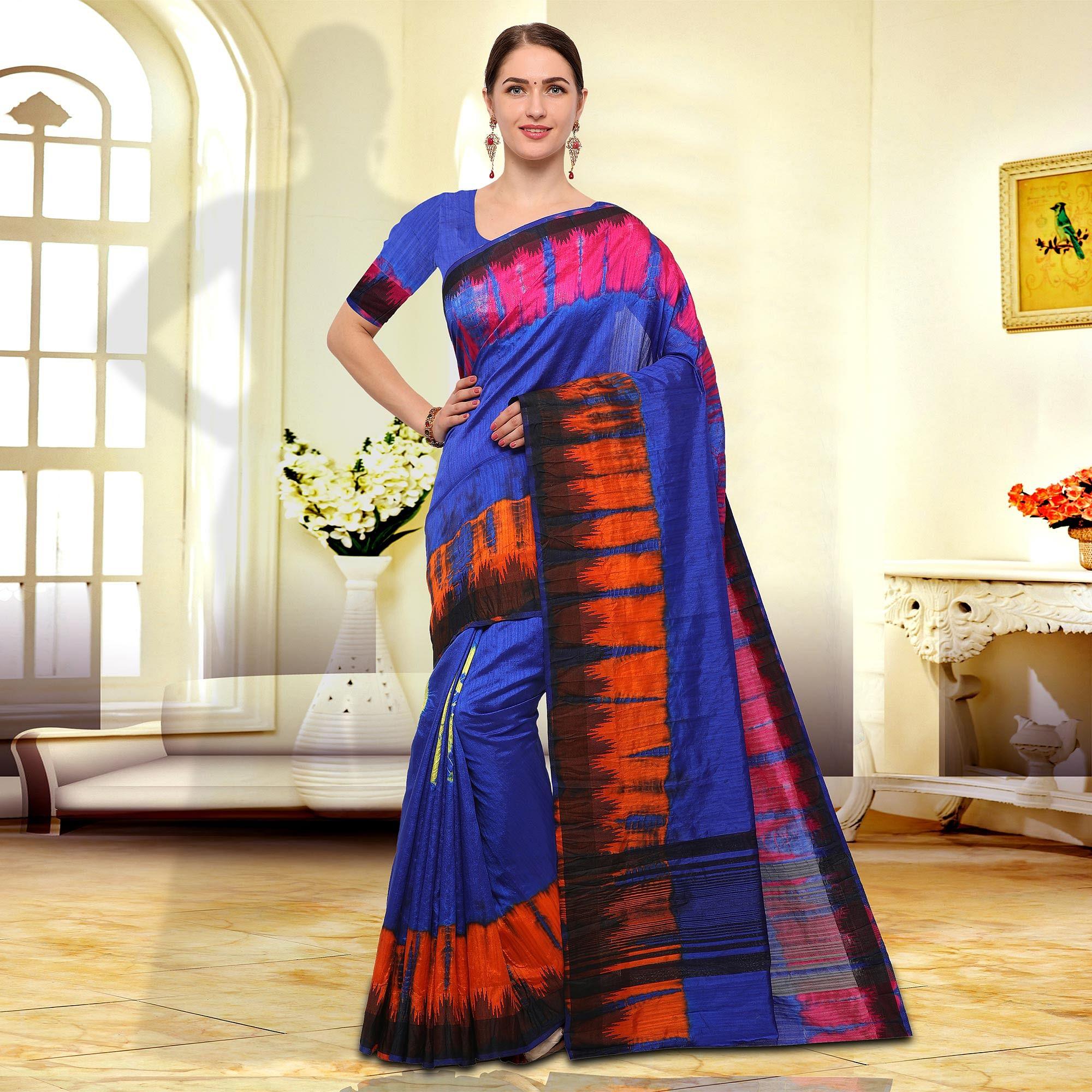 Pretty Purple Colored Festive Wear Art Silk Saree - Peachmode