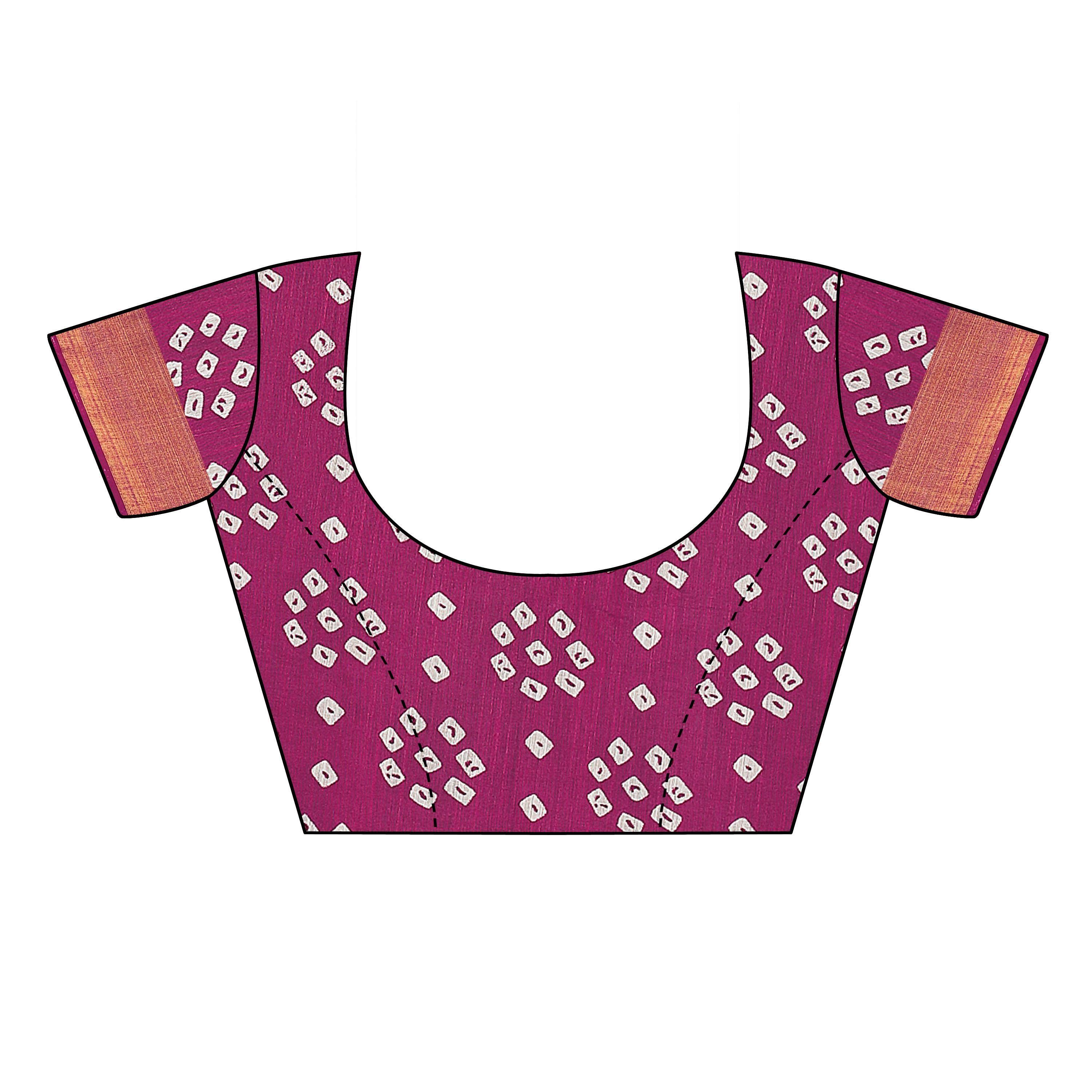 Purple Casual Printed Linen Saree - Peachmode