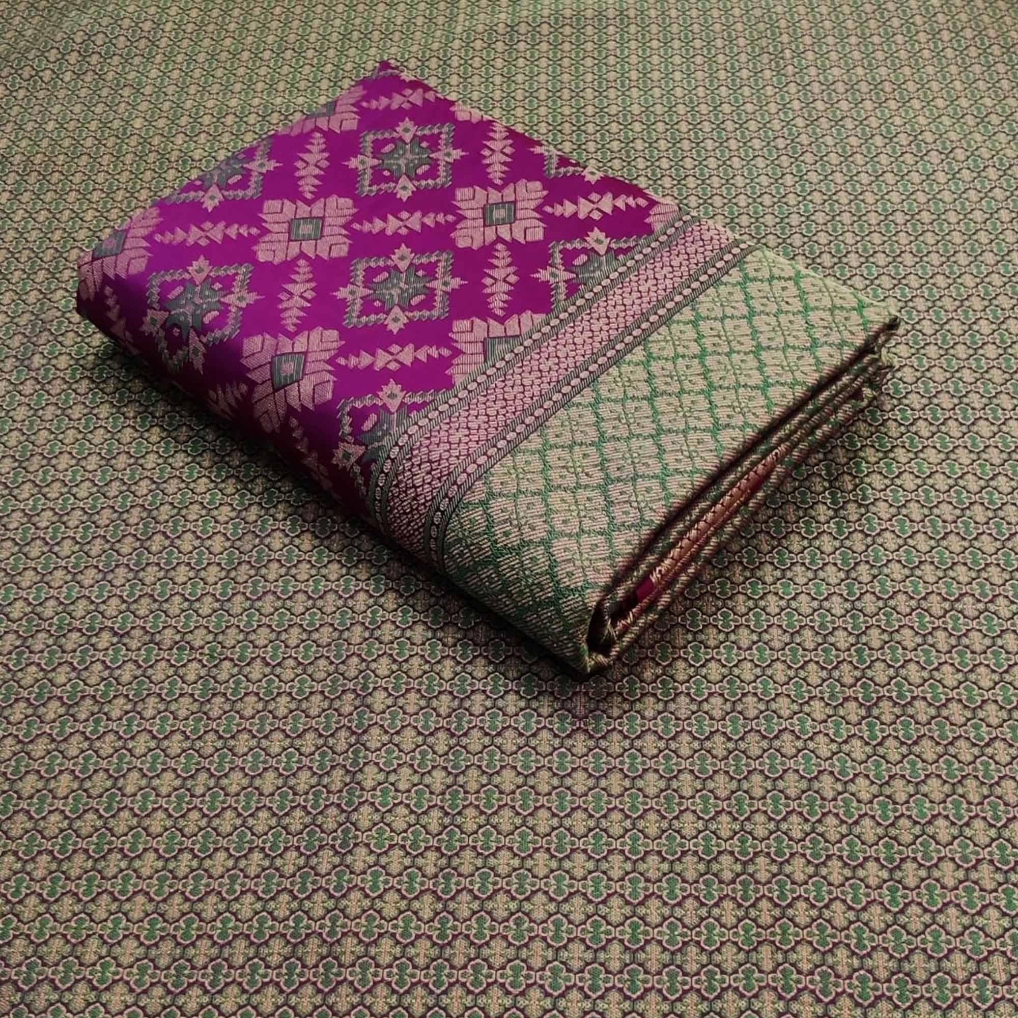 Purple Festive Wear Woven Patola Silk Saree - Peachmode