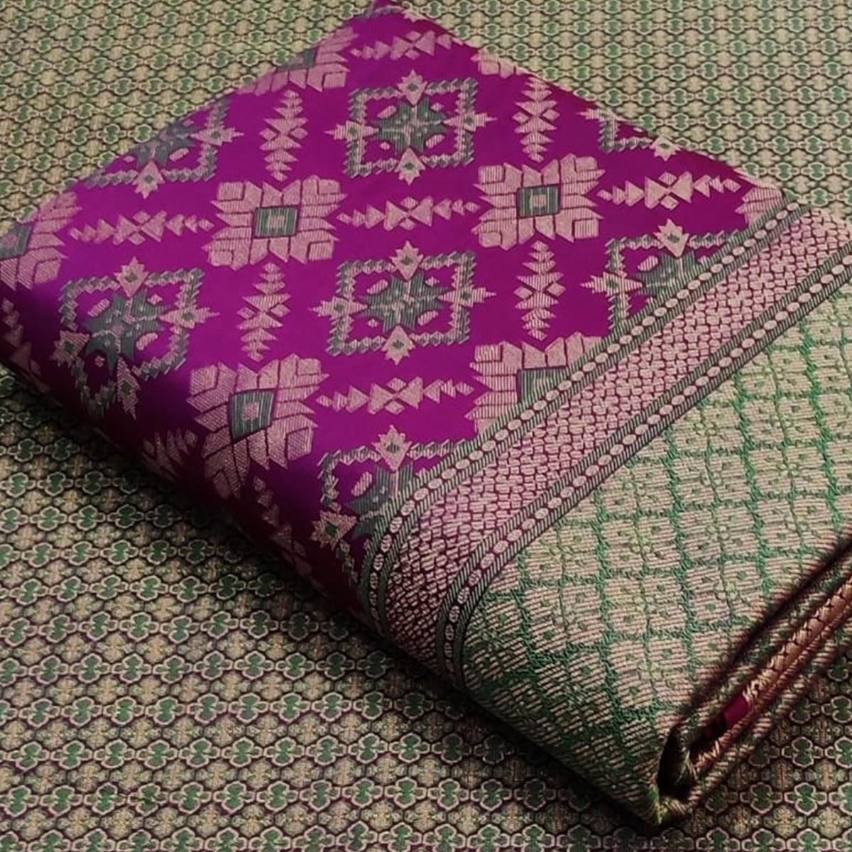 Purple Festive Wear Woven Patola Silk Saree - Peachmode