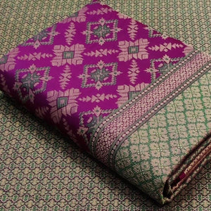 Purple Festive Wear Woven Patola Silk Saree - Peachmode