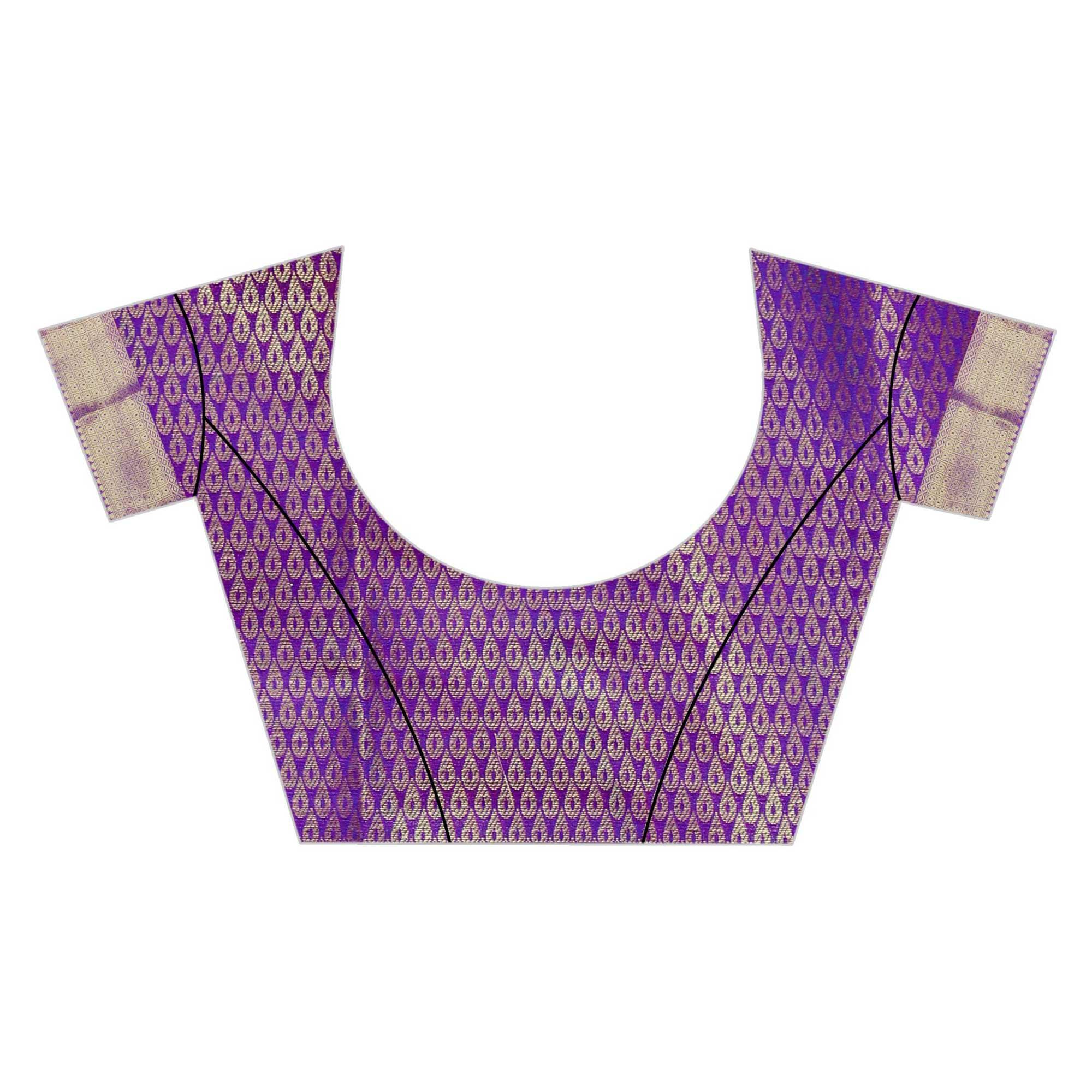 Radiant Red Colored Festive Wear Woven Banarasi Silk Saree - Peachmode