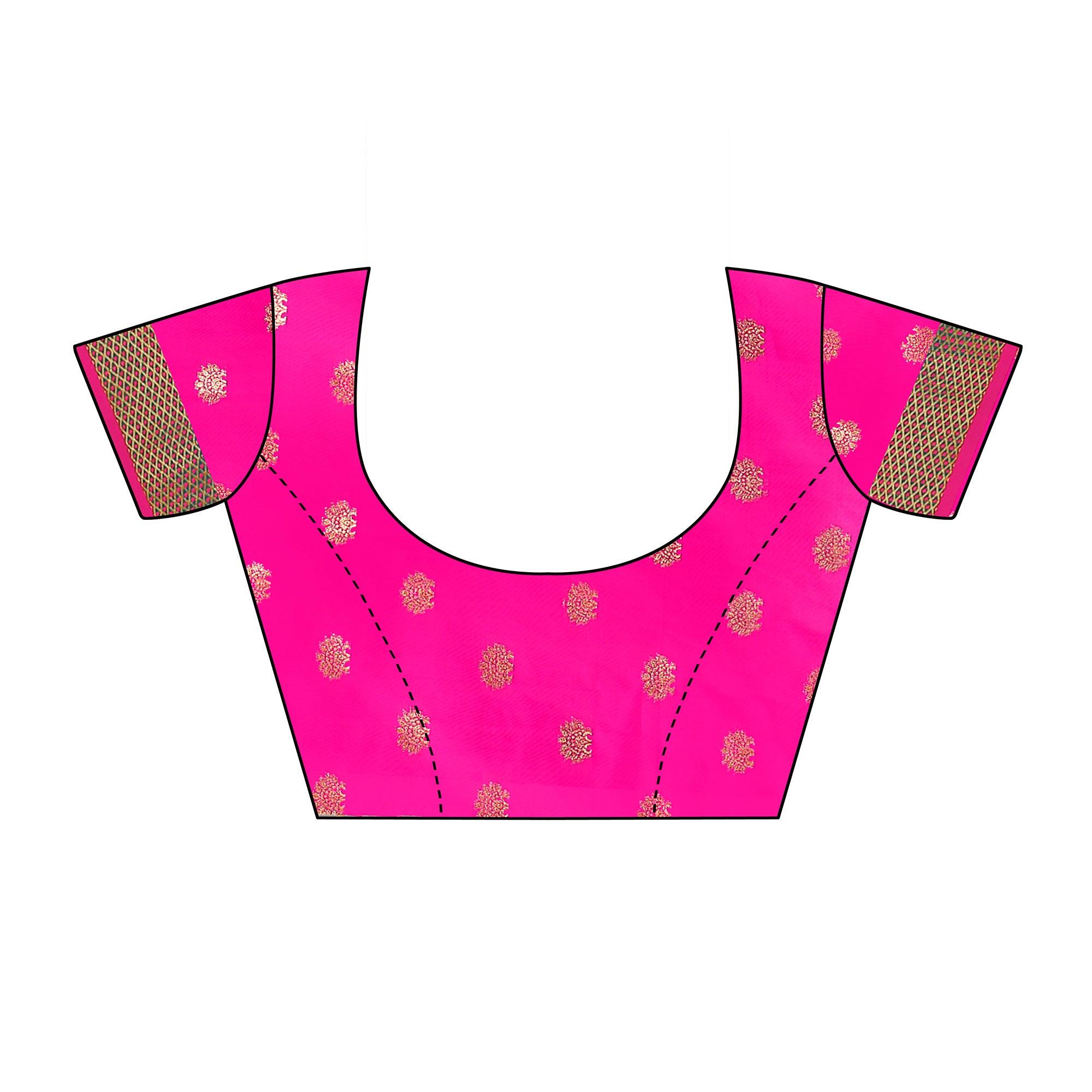 Rama Green Festive Wear Woven Soft Silk Saree With Jacquard Border - Peachmode