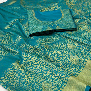 Rama Woven Jacquard Saree - Peachmode