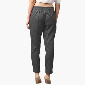 Ravishing Gray Colored Casual Wear Cotton Pant - Peachmode