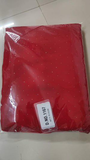 Red Embellished Georgette Saree - Peachmode