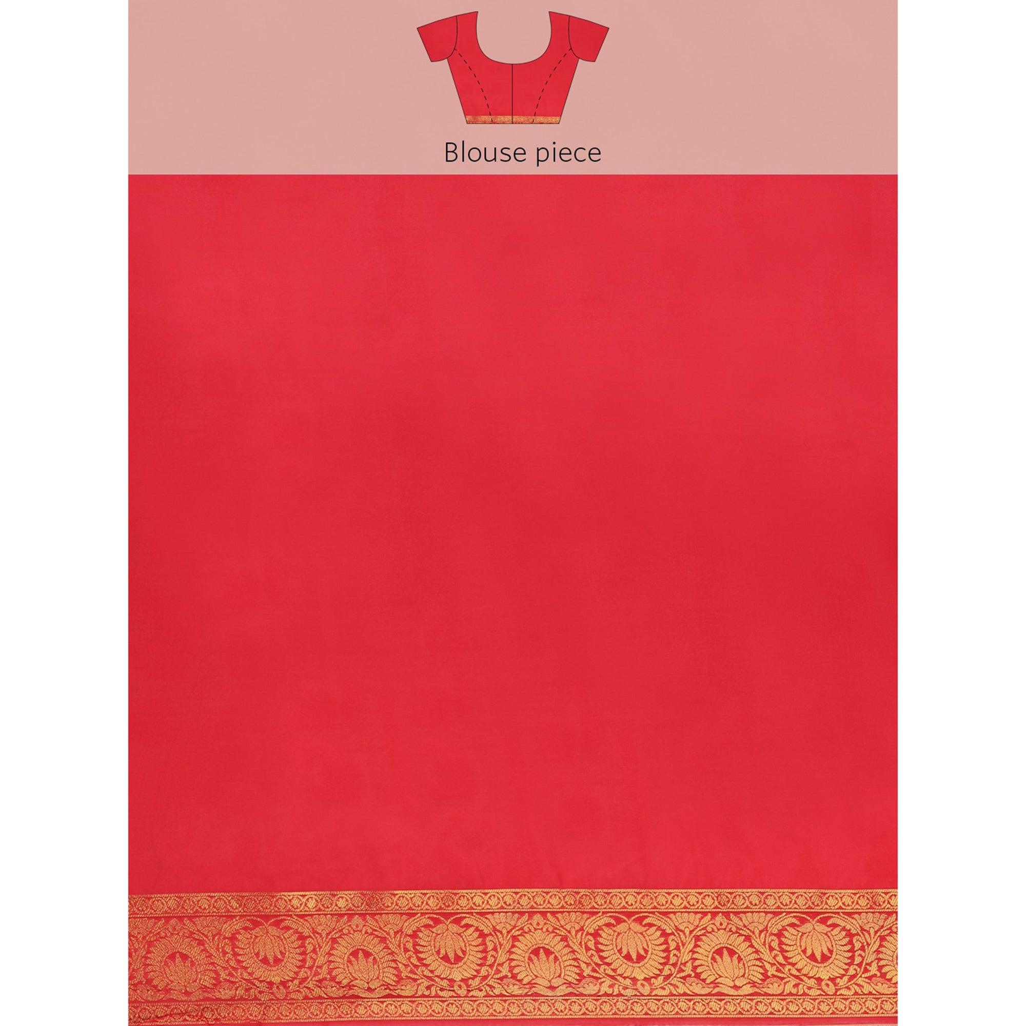 Red Festive Wear Weaving Kanjivaram Silk Saree - Peachmode