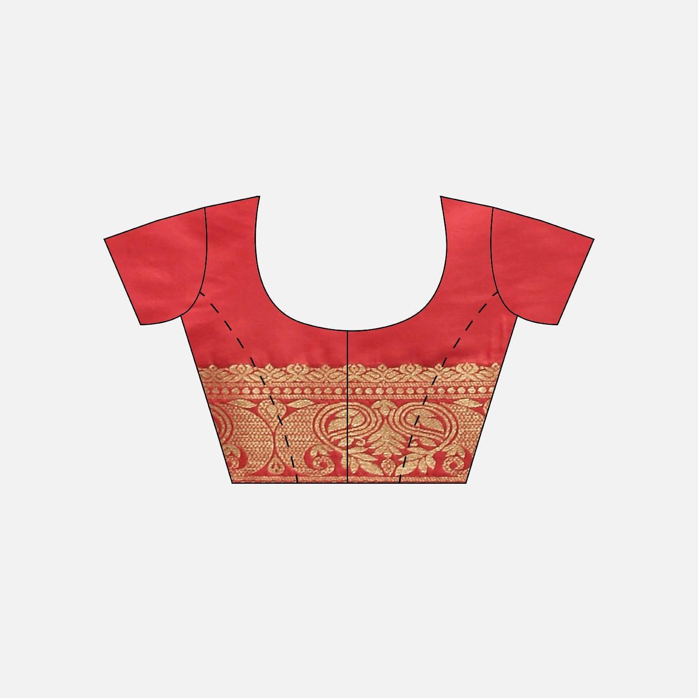 Red Festive Wear Woven Kanjivaram Silk Saree - Peachmode