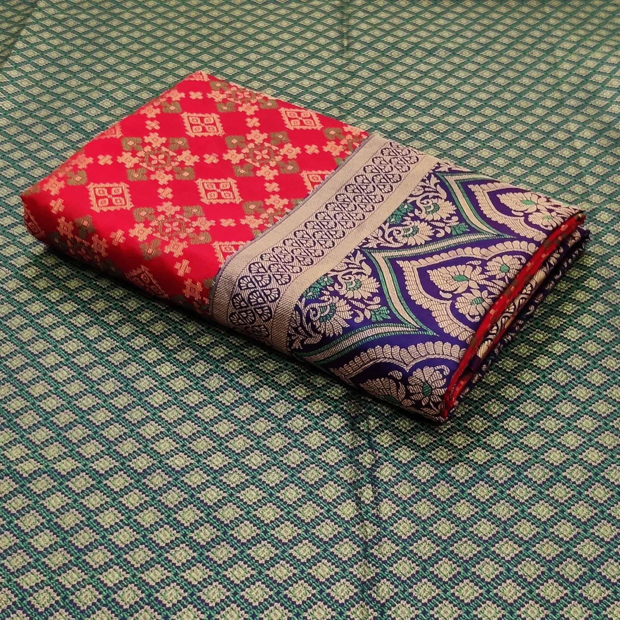 Red Festive Wear Woven Patola Silk Saree - Peachmode