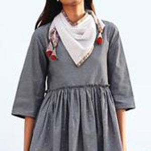 Refreshing Gray Colored Casual Printed Cotton Top-Bottom Set - Peachmode