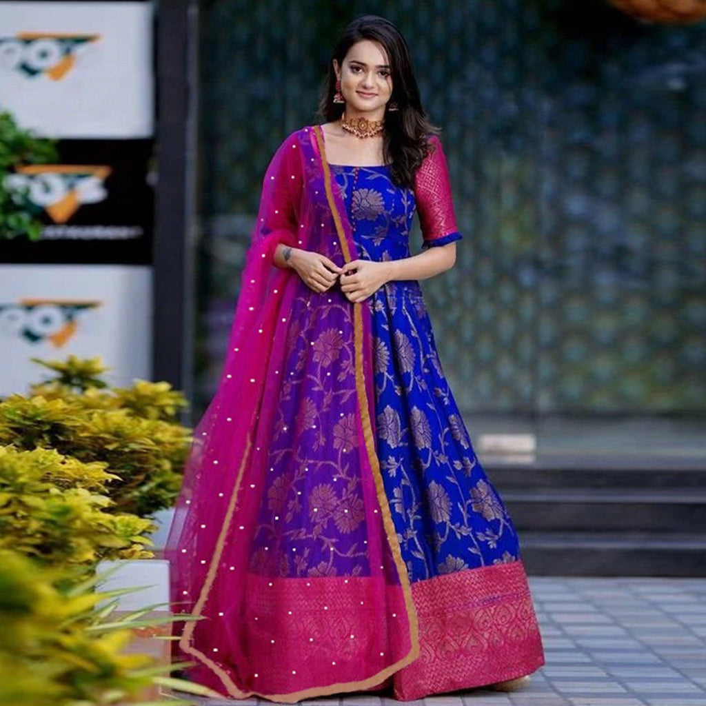 Dress Material Royal Blue And Pink Dress Combination Image May Contain: People, People Standing And Outdoor Dress Material Royal Blue And Pink Dress Combination Image May Contain: People, People Standing And Outdoor