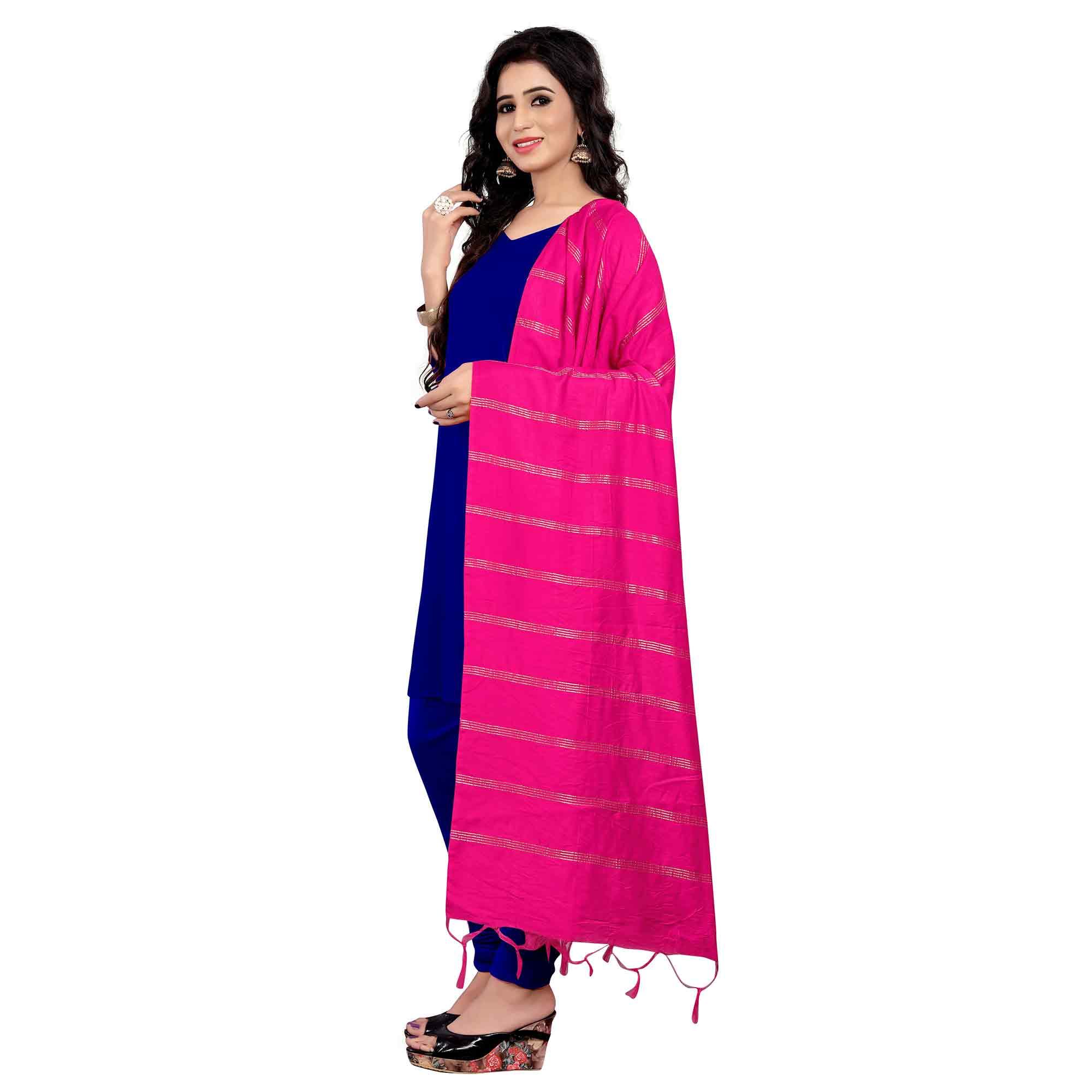 Sensational Pink Colored Festive Wear Cotton Dupatta - Peachmode