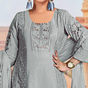 Sky Blue Embroidered Georgette Pakistani Suit - Peachmode