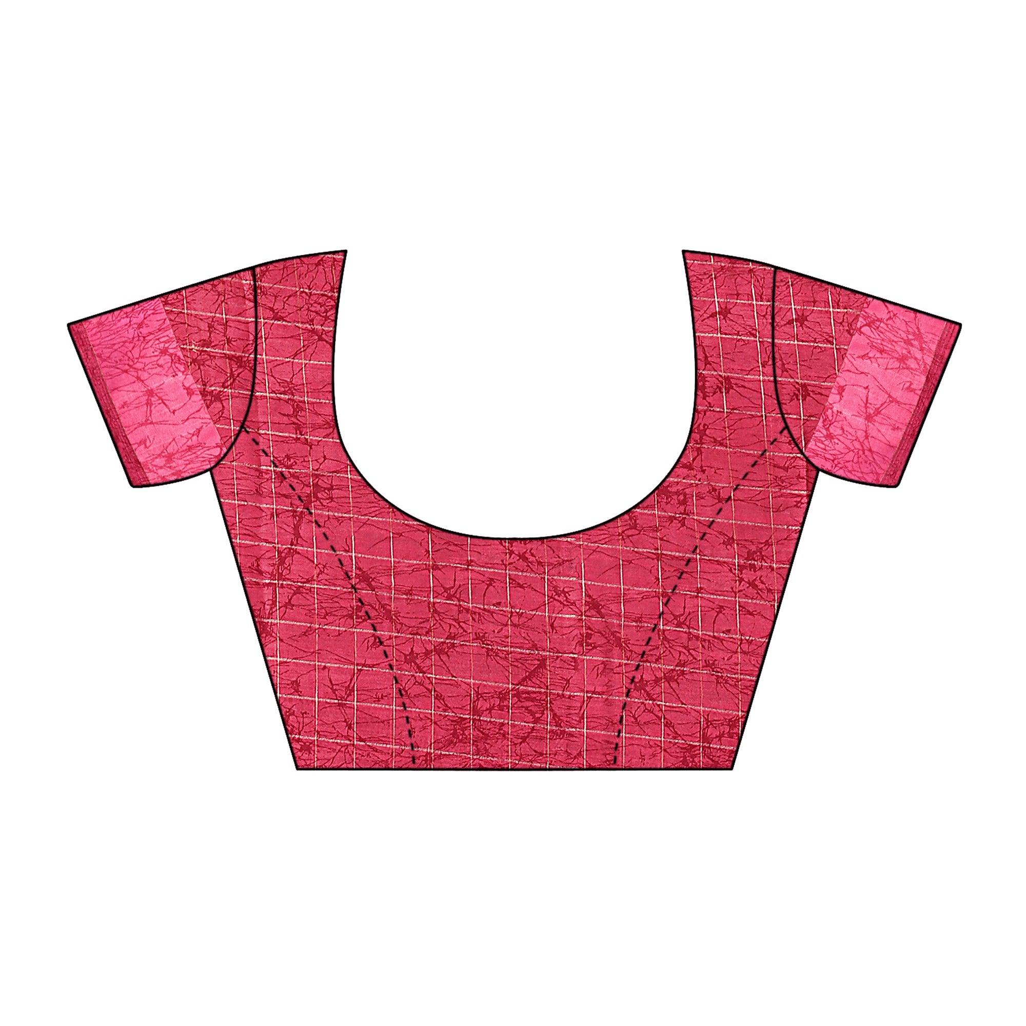 Sophisticated Pink Colored Casual Wear Printed Cotton Saree - Peachmode