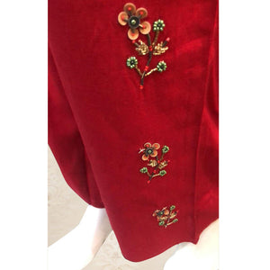 Staring Green Colored Partywear Floral Handwork Cotton Kurti-Palazzo Set - Peachmode